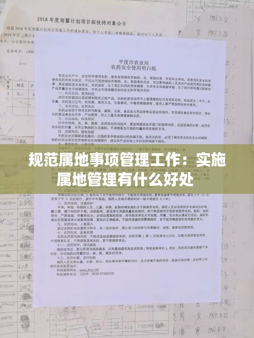 规范属地事项管理工作：实施属地管理有什么好处 